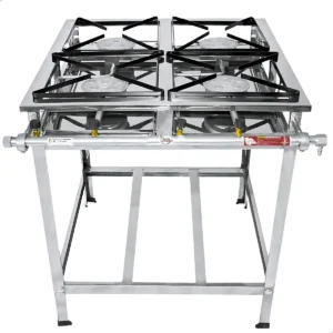 Fogão Industrial Inox 4 Bocas Alta Pressão Reforçado+ A Gás(Botijão) É Bom VEJA AQUI Se Compensa Comprar