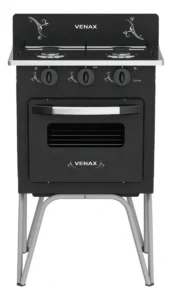 Fogão De Chão Venax Gemini Gás 2 Queimadores C/ Forno Cor Preto 110V/220V É Bom VEJA AQUI Se Compensa Comprar