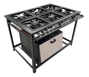 Fogão 6 Bocas Industrial De Piso C/ Forno Cristal Aço 30x30 Cor Preto Baixa Pressão É Bom VEJA AQUI Se Compensa Comprar